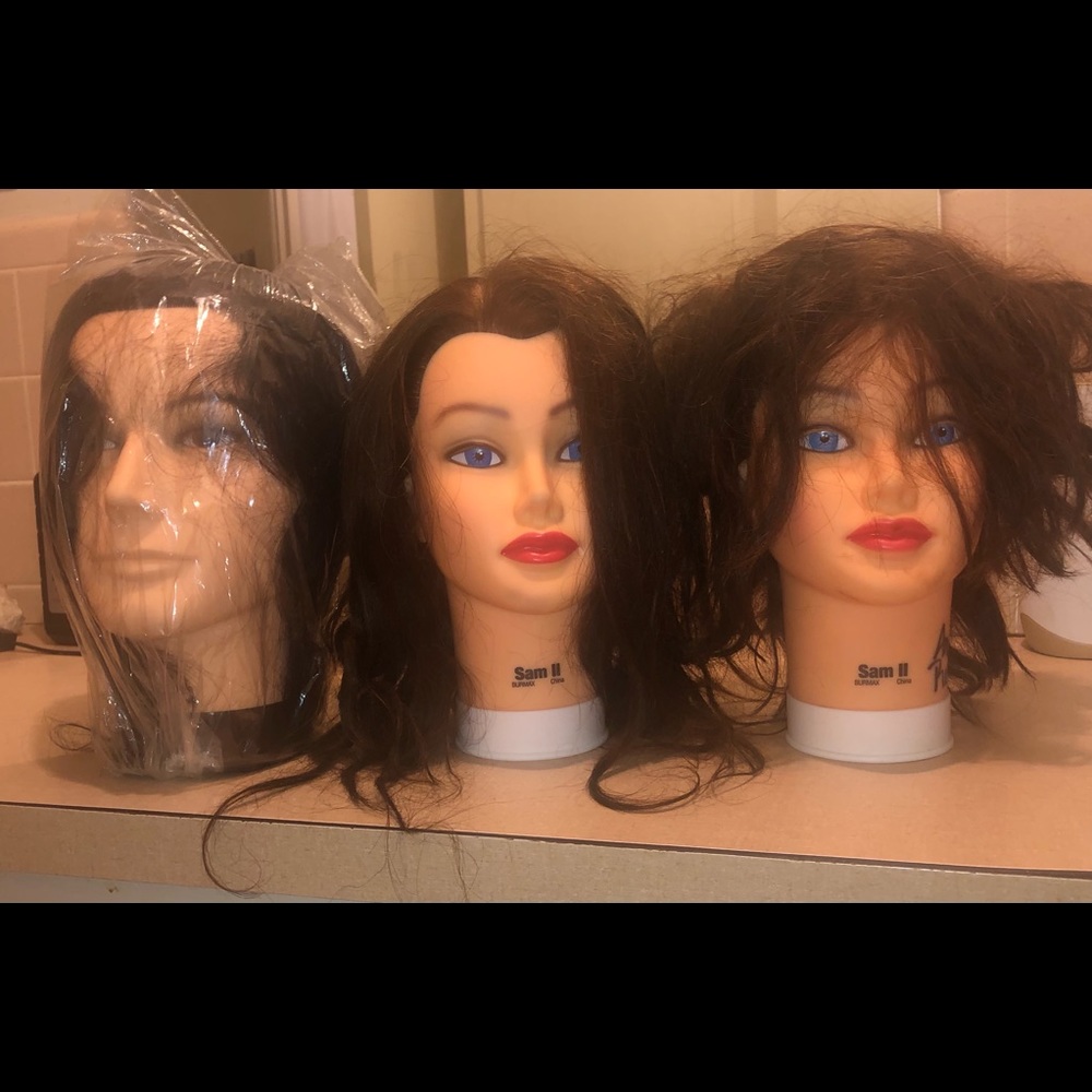 Cosmetology mannequin heads